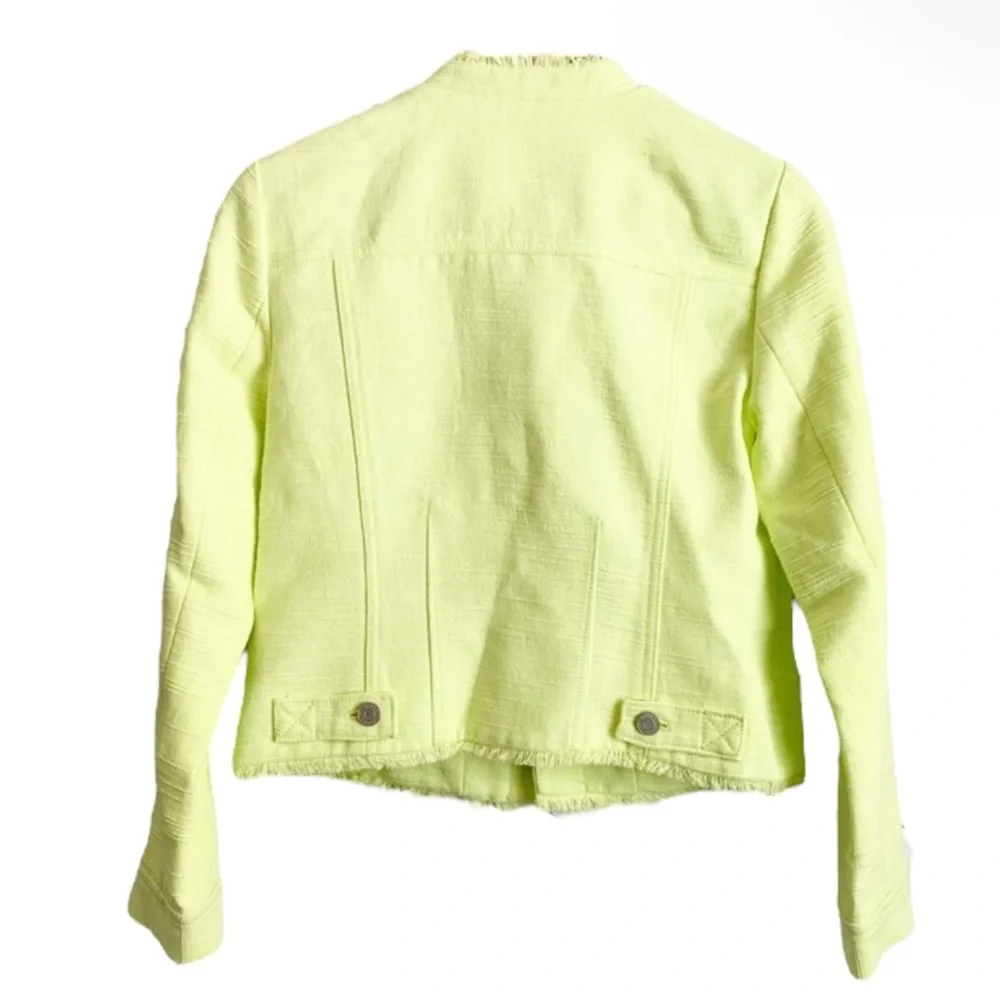 BANANA REPUBLIC BNWT Neon Citron Cropped Blazer Jacket Size 2 -- BNWT